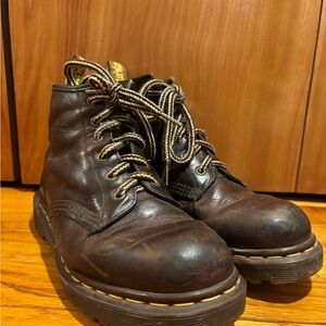 Dr. Martens Brown Leather Chunky Boots